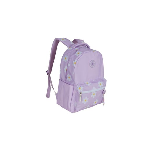 بوز شنطة ظهر17"مع مقلمية ورود بنفسجي