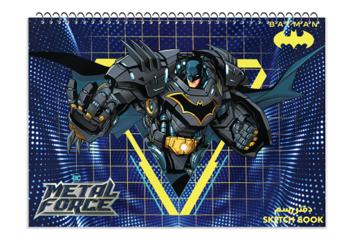 Small spiral drawing notebook in blue with Batman...