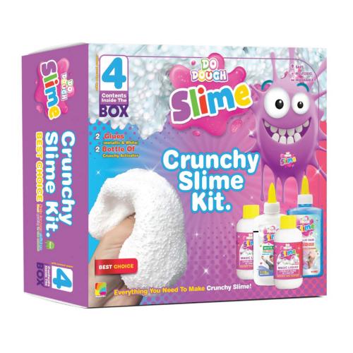 مجموعة سلايم غراء أبيض ومعدني مع منشط كرانشي