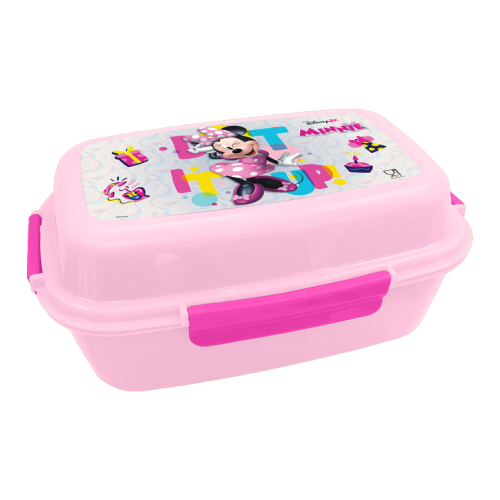 علبة غداء ميني ماوس بلاستيكية مع 4 فواصل وإغلاق مح...