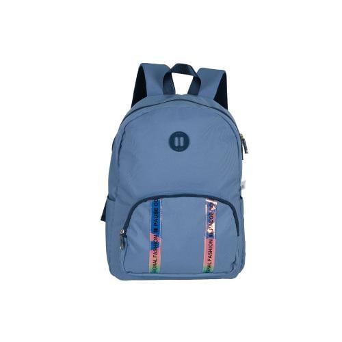 بوز شنطةظهر17" رمادي خطين خطوط ومقلمية