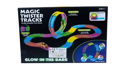 مجموعة مضمار السباق المضيء 188 قطعة مع سيارة، قطع...