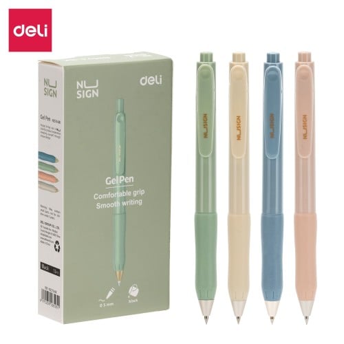 ديلي قلم جل أسود 0.5 ملم , قبضة مريحة للكتابة بسلل...