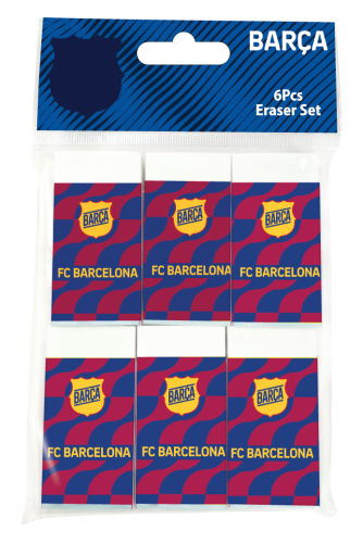 Barcelona eraser set 6 pieces in OPP bag - officia...