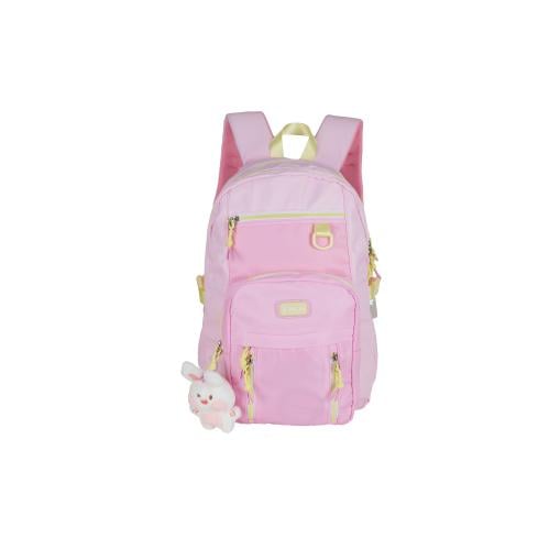 بوز شنطةظهر18"مع جيب وردي ومقلمية