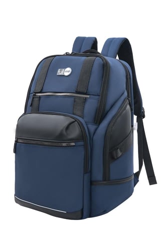 فلستوب شنطةظهر18"جلد ازرق