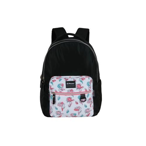 بوز شنطة ظهر18" مع مقلمية اسود ورود