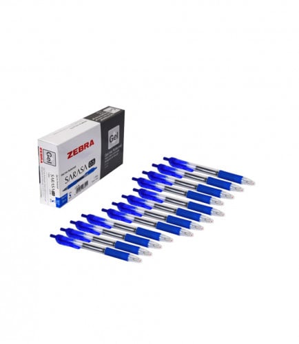 زيبرا- ساراسا 0.5 باكيت أقلام جيل لون أزرق- 12 قلم