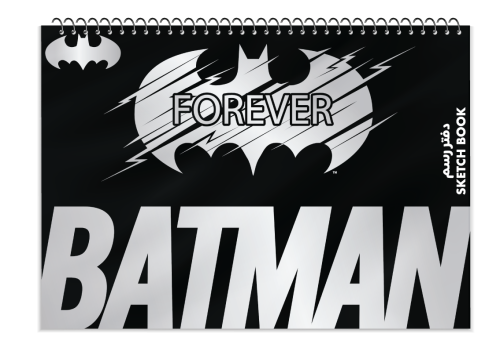 Spiral drawing notebook with Batman illustration –...