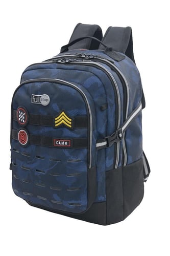 فل ستوب شنطة ظهر19"جيشي ازرق مع مقلمية