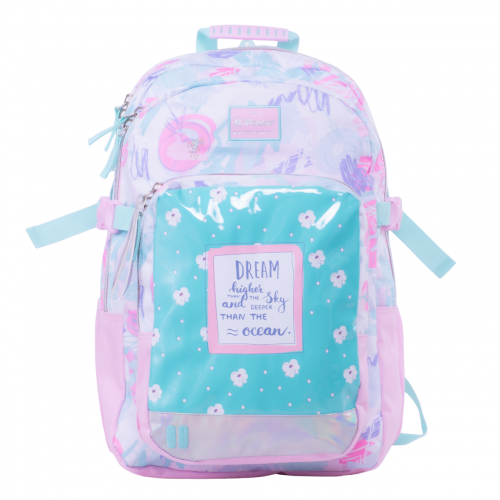 بوز شنطة ظهر ملونة للطلاب مقاس 17.5 بوصة ، جيبين ر...