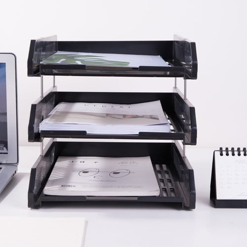 حافظة مستندات 3 درج أسود