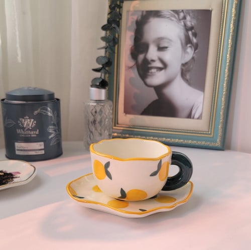 كوب سيراميك صيفي بطبعات البرتقال