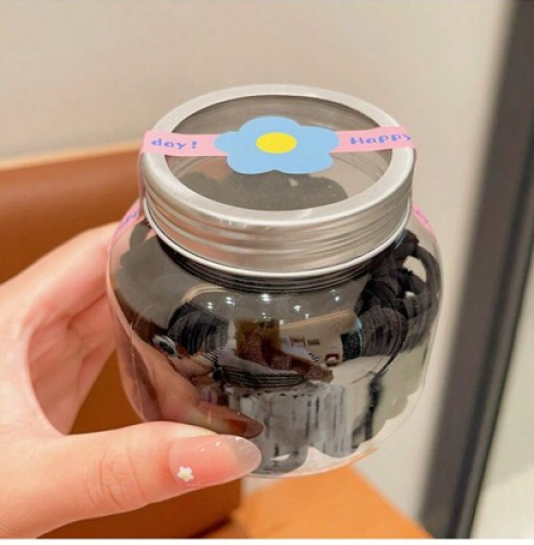 علبة ربطات شعر اسود