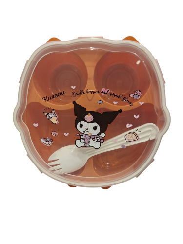 لانش بوكس حجم وسط غطاء شفاف كرومي