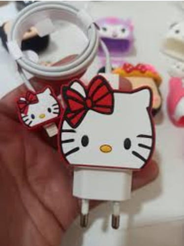 فيش+كيبل ايفون شخصيات كرتونية 1متر