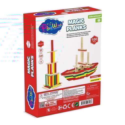 قطع خشبية ملونة (100 قطعة)