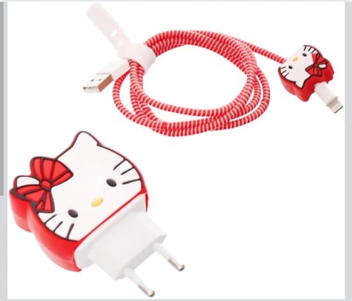 فيش+كيبل ايفون شخصيات كرتونية 1متر