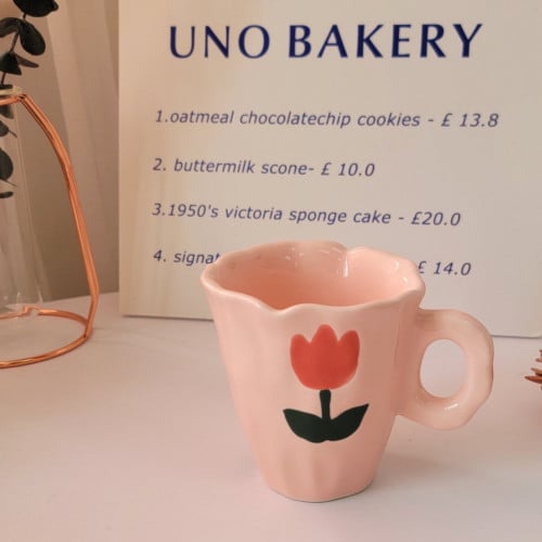 كوب الورده الحمراء بريشة رسام 250مل