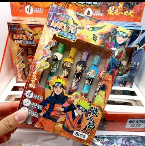 مجموعة أقلام حبر اسود ناروتو 6قطعة