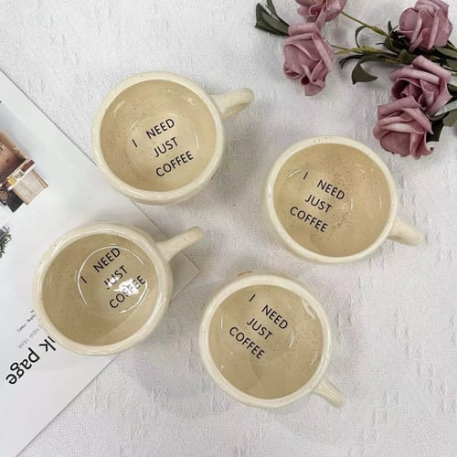 كوب سيراميك بطبعة "i need just coffee"