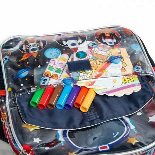 حقيبة ظهر مدرسية شفافة 3 قطع 42 سم