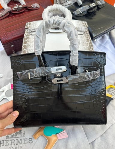 شنطة كروك قفل فضي