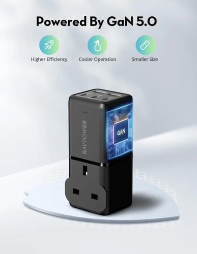 راف باور - منصة شحن بـ3 منافذ تايب سي و منفذين يو...