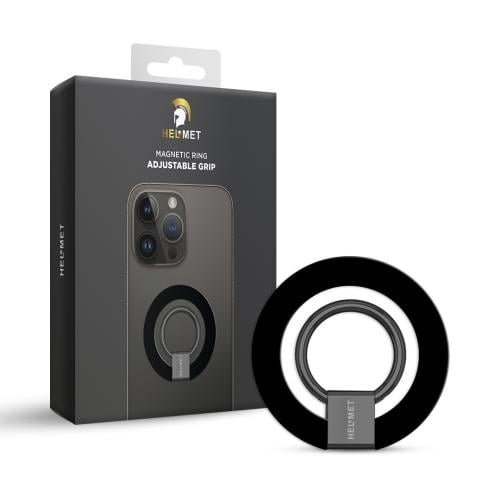 هلمت مسكة جوال ماج سيف مع ستاند - اسود