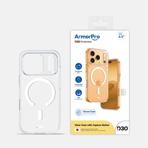 كفر حماية ايفون 17 برو ماج سيف ArmorPro D30 - شفاف