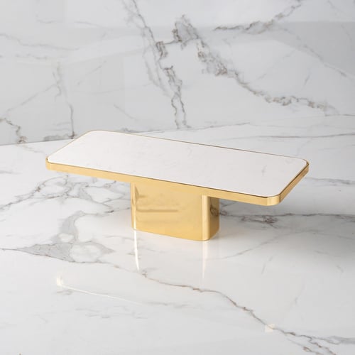 تقديمة رخام فاخرة بقاعدة ذهبية