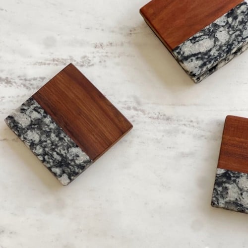 قاعدة كوب رخام وخشب