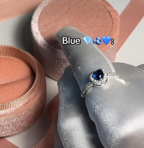 خاتم قلب ازرق