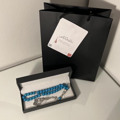 سبحة عقيق ازرق