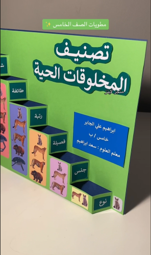 مطوية تصنيفات المخلوقات الحية (تنفيذ)