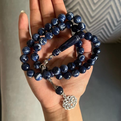 سبحة بكلايت مموج ازرق