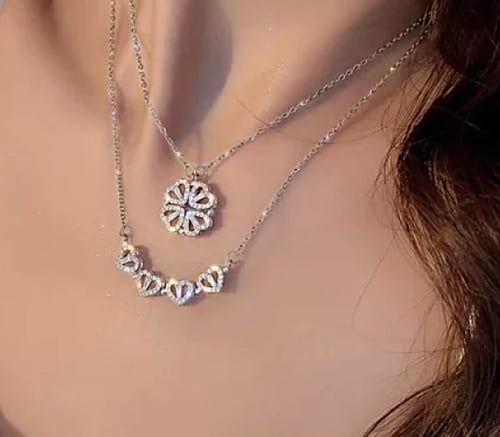 سلسلة القلوب المغناطيسية ( فضي وذهبي )