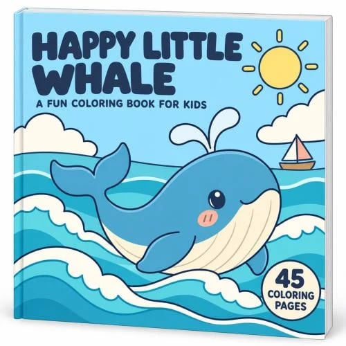 دفتر تلوين Happy Little Whale
