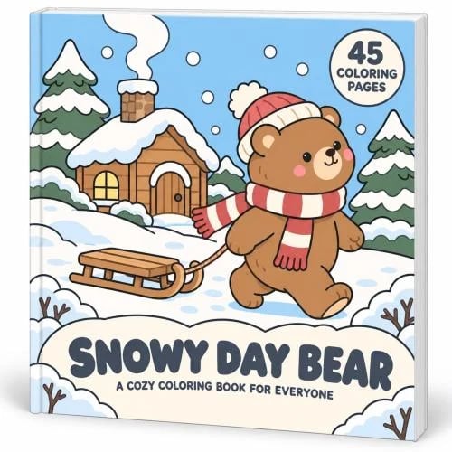 دفتر تلوين Snowy Day Bear