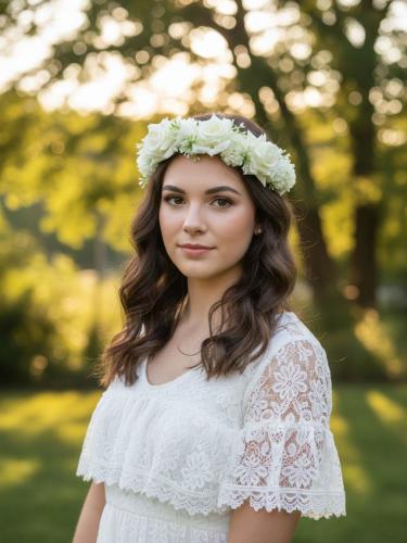 طوق ورد سكري عقال بشريطة من الدانتيل