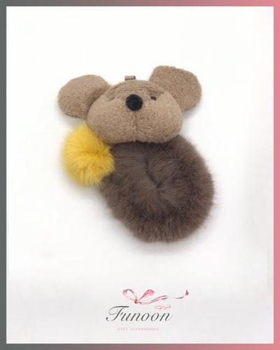 ربطة شعر فرو رأس دبدوب كبير