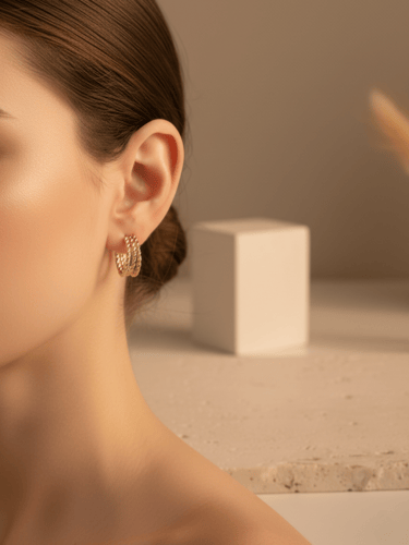 اقراط دبوس بثلاث حلقات صغيرة