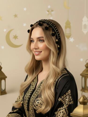 طوق رمضاني باللون الذهبي و الاسود