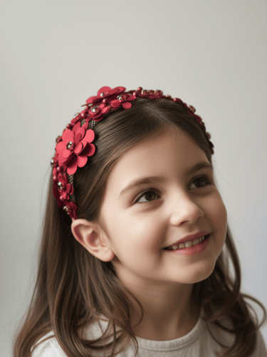 طوق شعر عريض مزين بالكريستالات