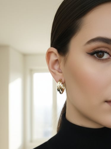 اقراط دبوس بحلقات متداخلة عصرية