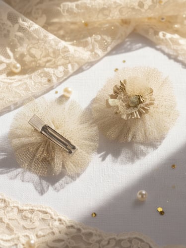 زوج مشبك شعر للأطفال باللون الذهبي