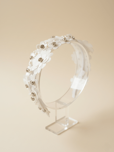 طوق شعر عريض مزين بالكريستالات