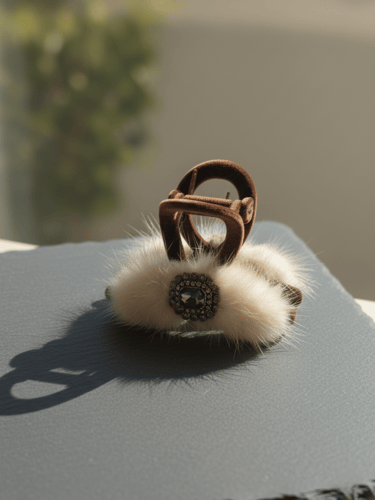 مساكة شعر مخمل بتصميم الفرو