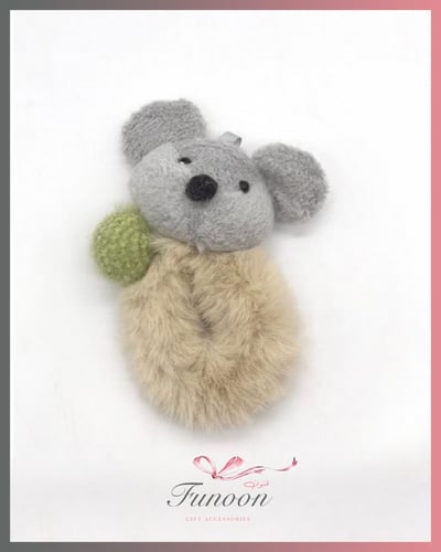 ربطة شعر فرو رأس دبدوب كبير