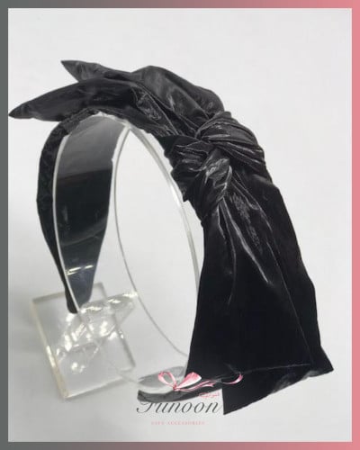 طوق شعر لطيف لامع بعقدة الفراشة قطعة واحدة